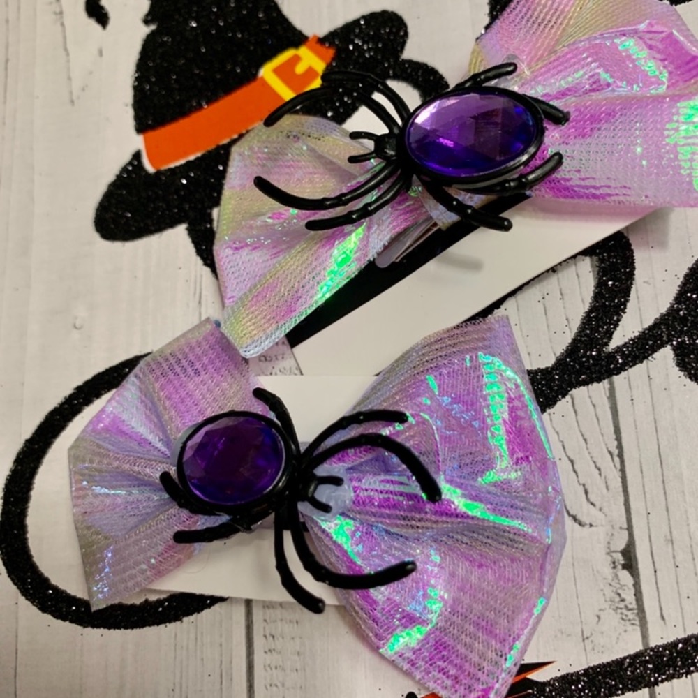 Hair Bows - Spider Jeweled Decoroated Handmade